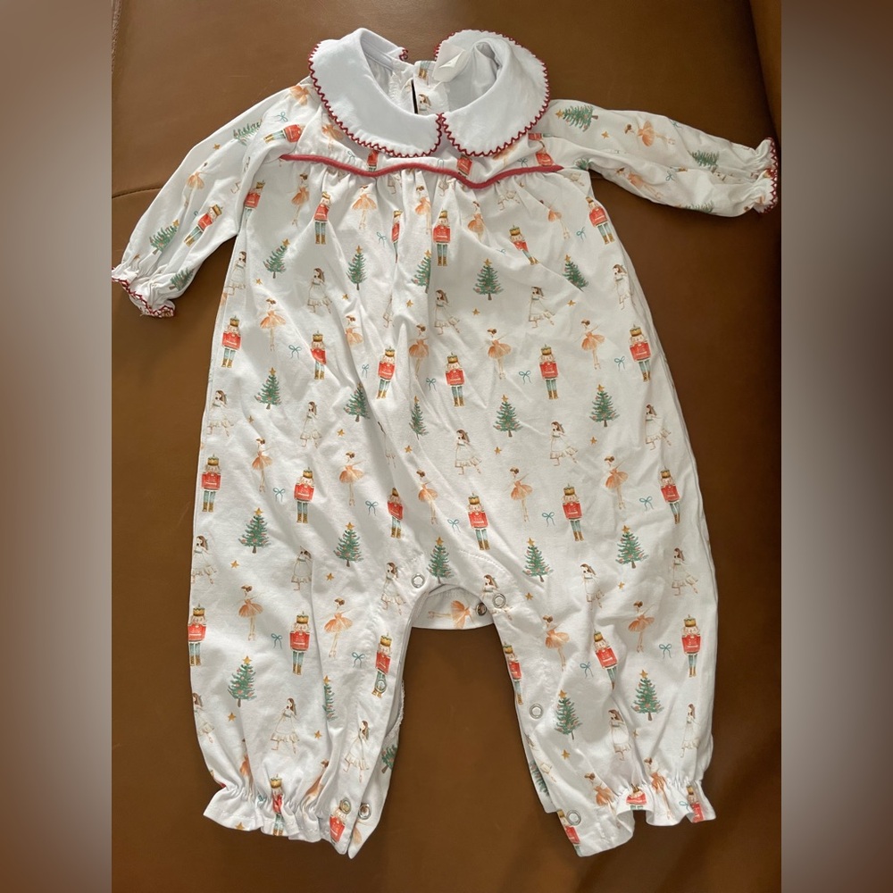 Stitchy Fish Baby Romper with Nutcracker Print- 9M